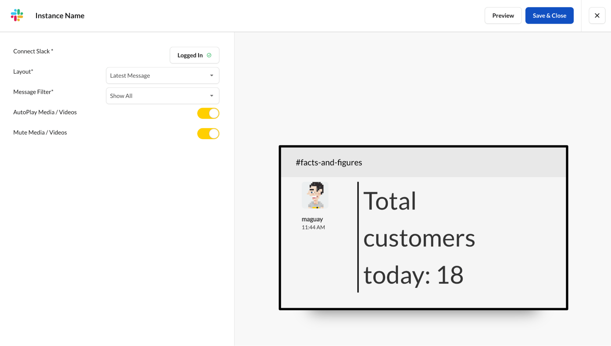 ScreenCloud's Slack integration can show recent messages on digital signage