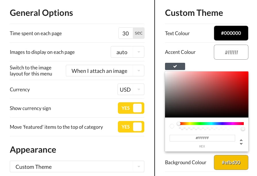 anpassa digital menu board app