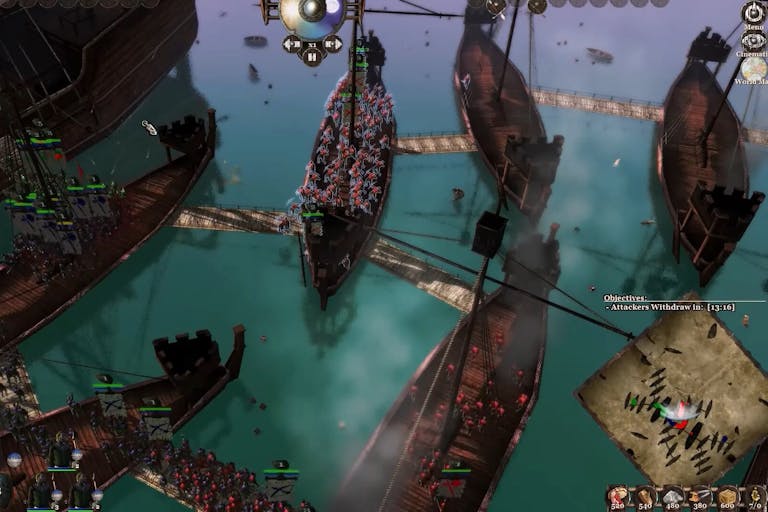 Game play of large boats