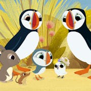 A  2D drawing of a family of birds