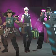 variety of gameplay characters in combat and fantasy outfits
