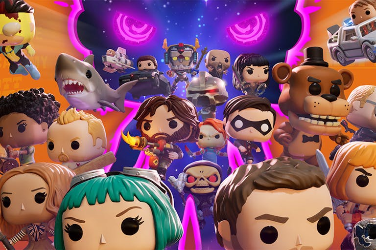 Game characters of pop culture characters animated with large square heads