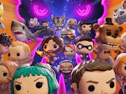 Game characters of pop culture characters animated with large square heads