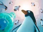 animated penguins swimming underwater