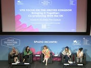 a panel of speakers, all female