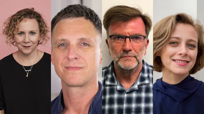 Headshots of 2 men and 2 women