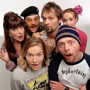 A group of people pulling various faces at the camera