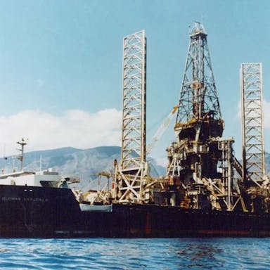 A large rig ship