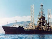 A large rig ship