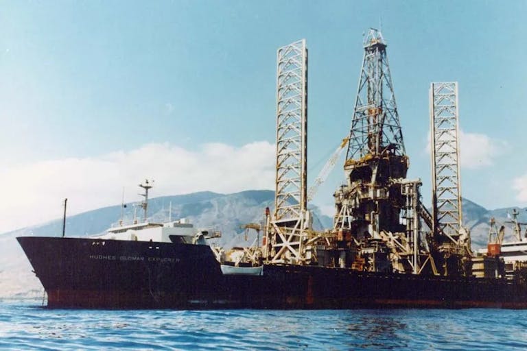 A large rig ship