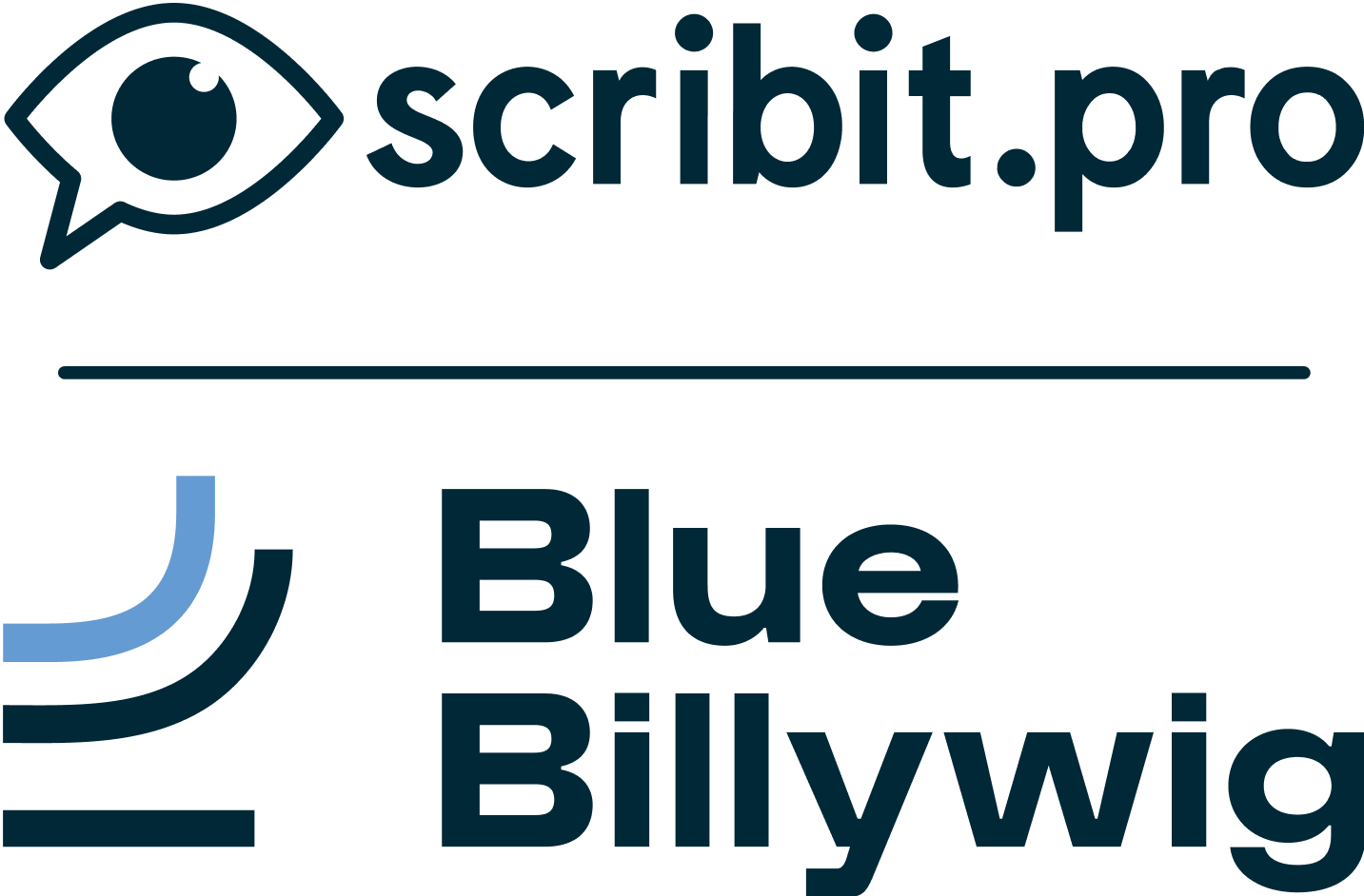 Logo's Scribit.Pro and Blue Billywig