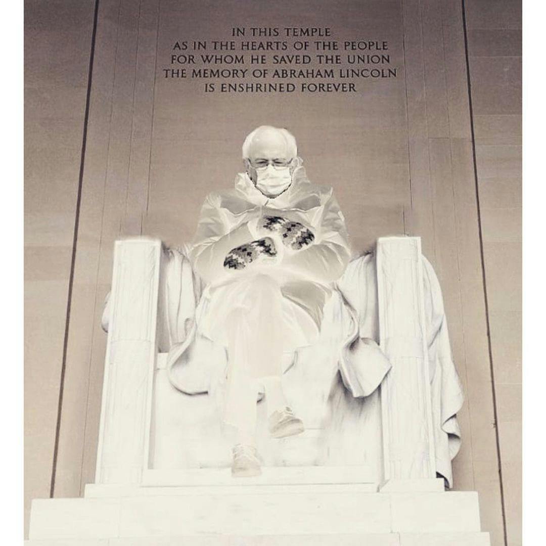 Bernie at the Lincoln Memorial