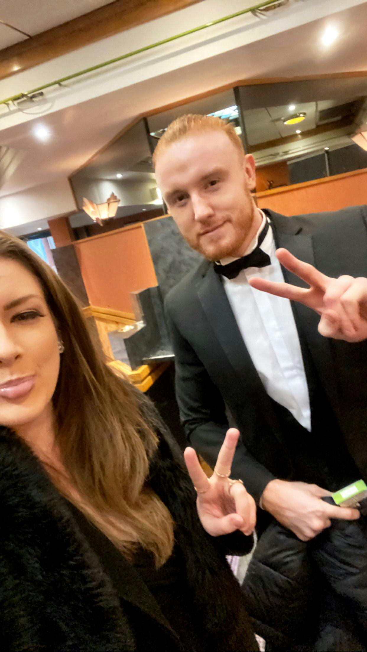 SCR Tracker Co Founder Luke O'Dwyer and Head of Business Development Julia Nielsen black tie event Troxy London bett show awards 2020 finalists award winning software single central register record vetting checks dbs recruitment HR business manager