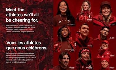 Text and photos of Team Canada athletes and lululemon ambassadors wearing lululemon x Team Canada gear.