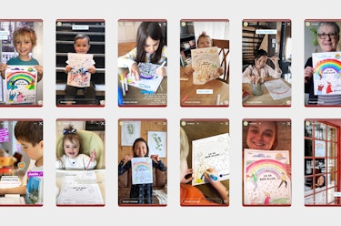 A montage of children and influencers Instagram stories for Familiprix's "Ça va bien aller" campaign during COVID-19.