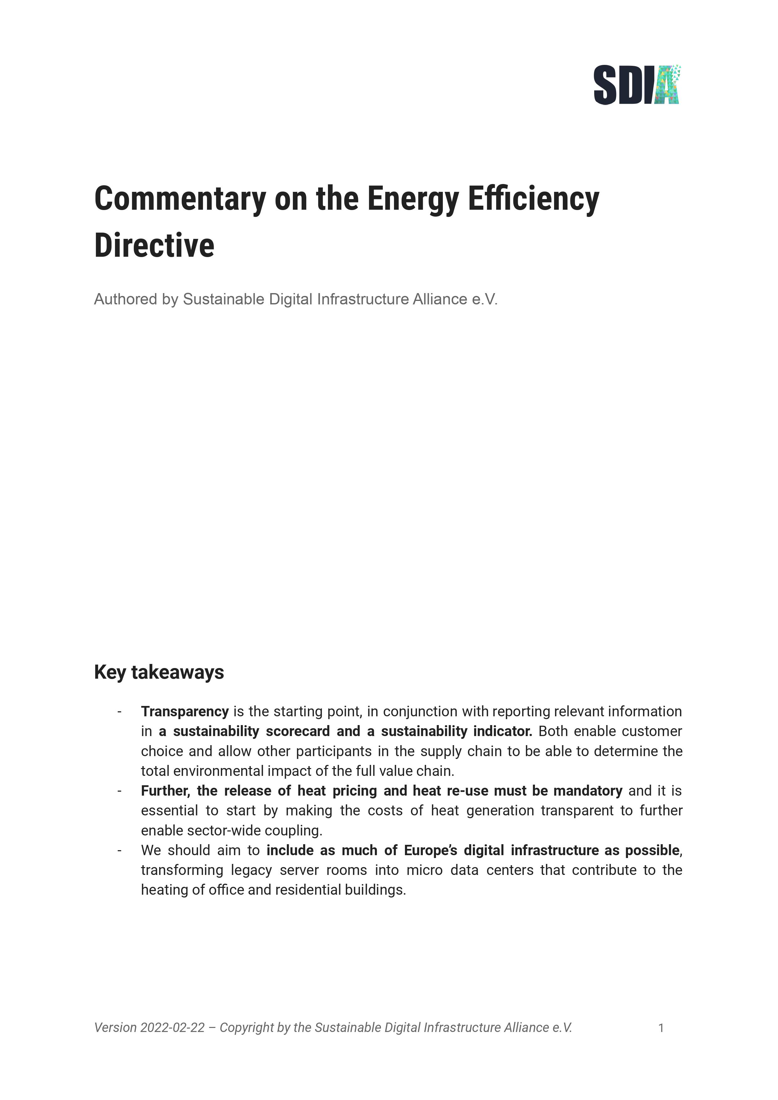 Commentary on the Energy Efficiency Directive 