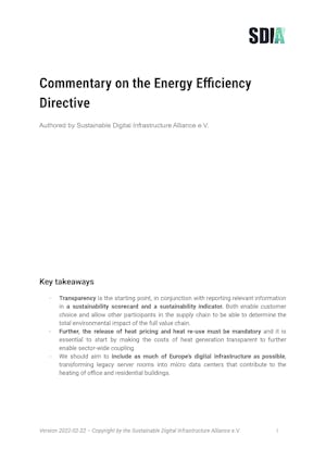 Commentary on the Energy Efficiency Directive
