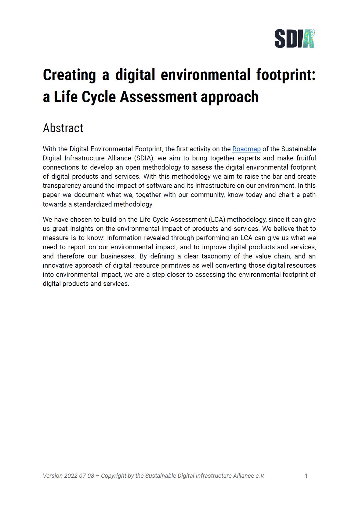 Creating a digital environmental footprint: a Life Cycle Assessment approach