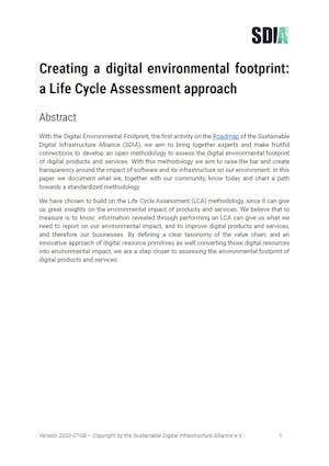 Creating a digital environmental footprint: a Life Cycle Assessment approach