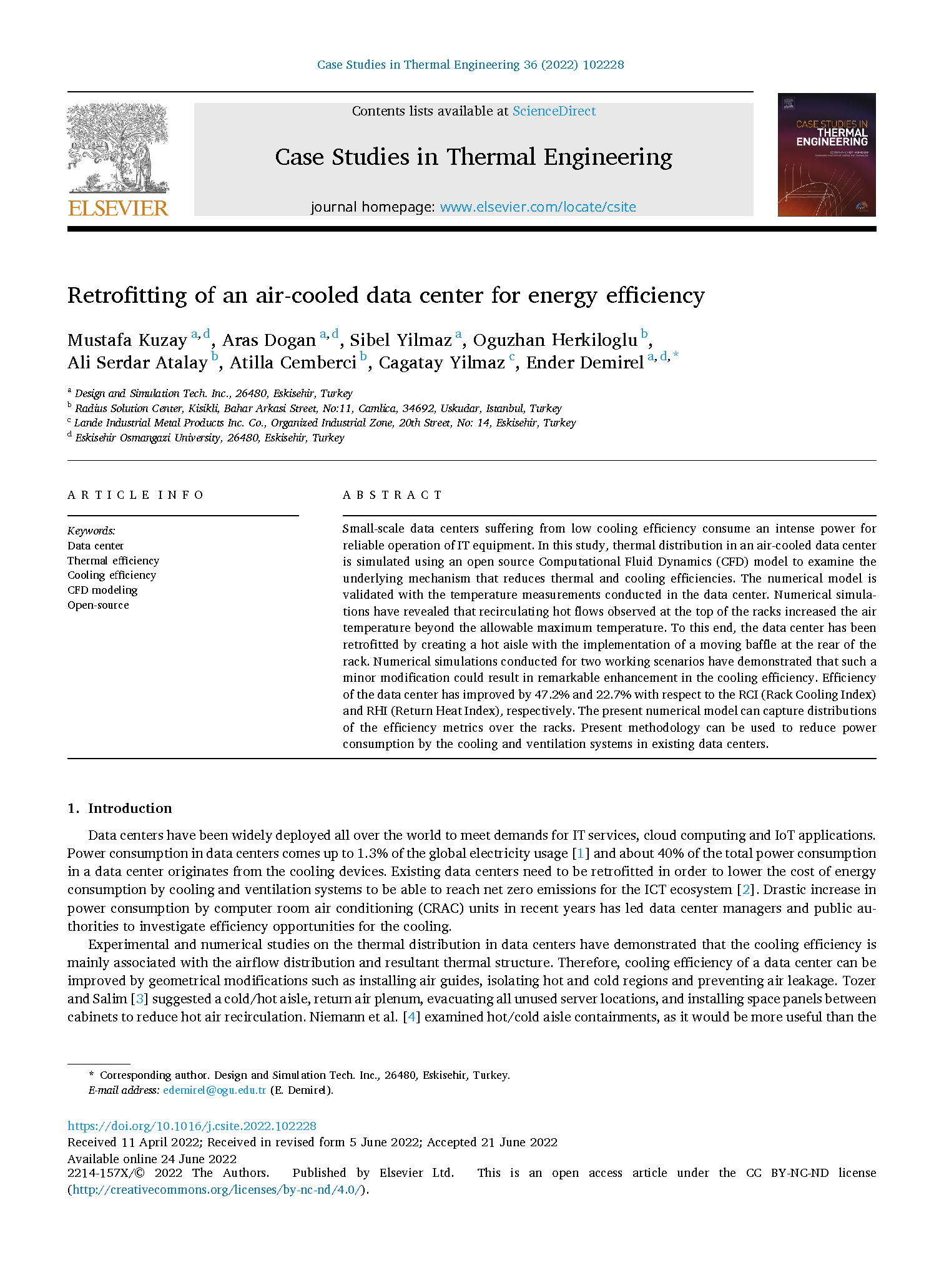 Retrofitting of an air-cooled data center for energy efficiency