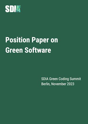Green Software Position Paper: Transparency, Standards, Market-Making