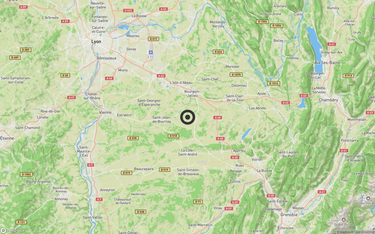 Carte centrée sur Tramolé