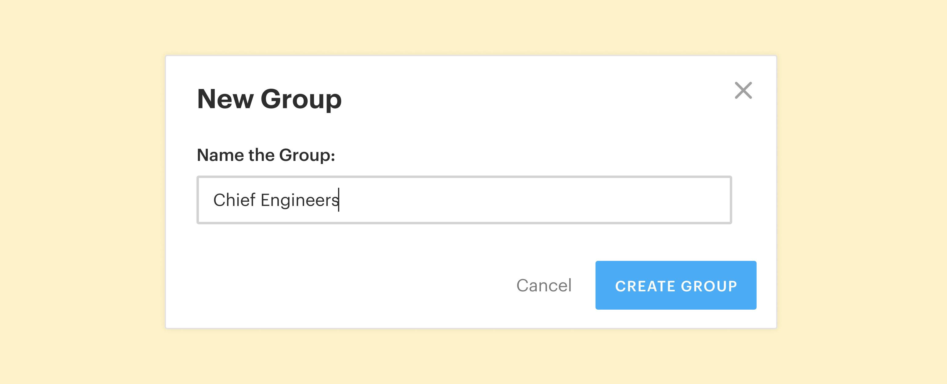 You set the name for the Group you want to create.