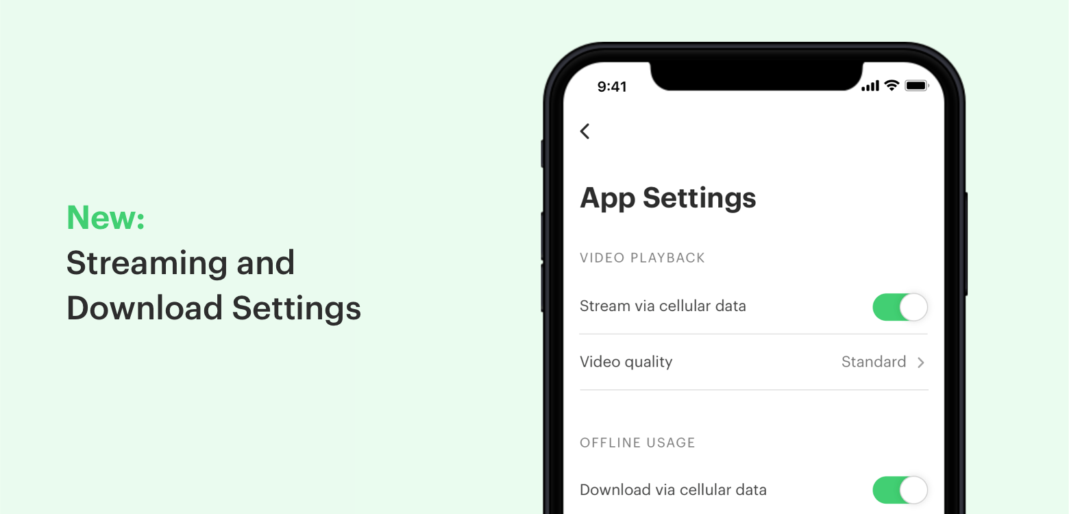 New: Streaming and download settings