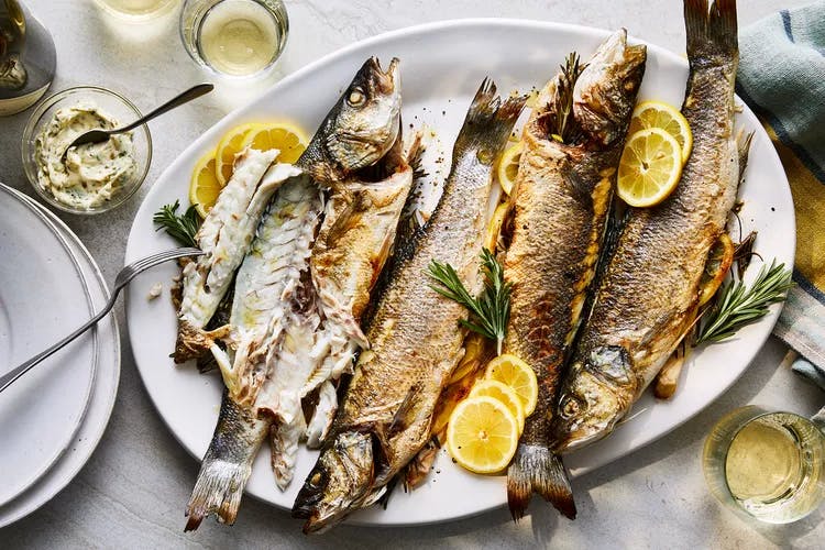 Roasted Branzino with Caper Butter