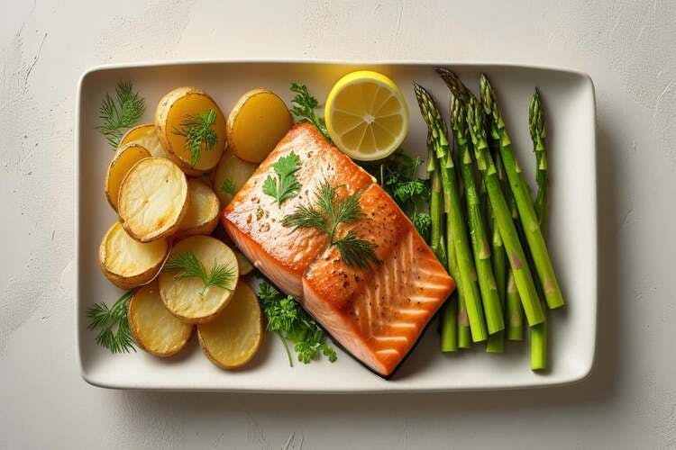Air Fryer Salmon & Crispy Potatoes (5-Ingredient Weeknight Dinner)