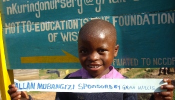 Allan Mubangizi being sponsored by Gavin Willis