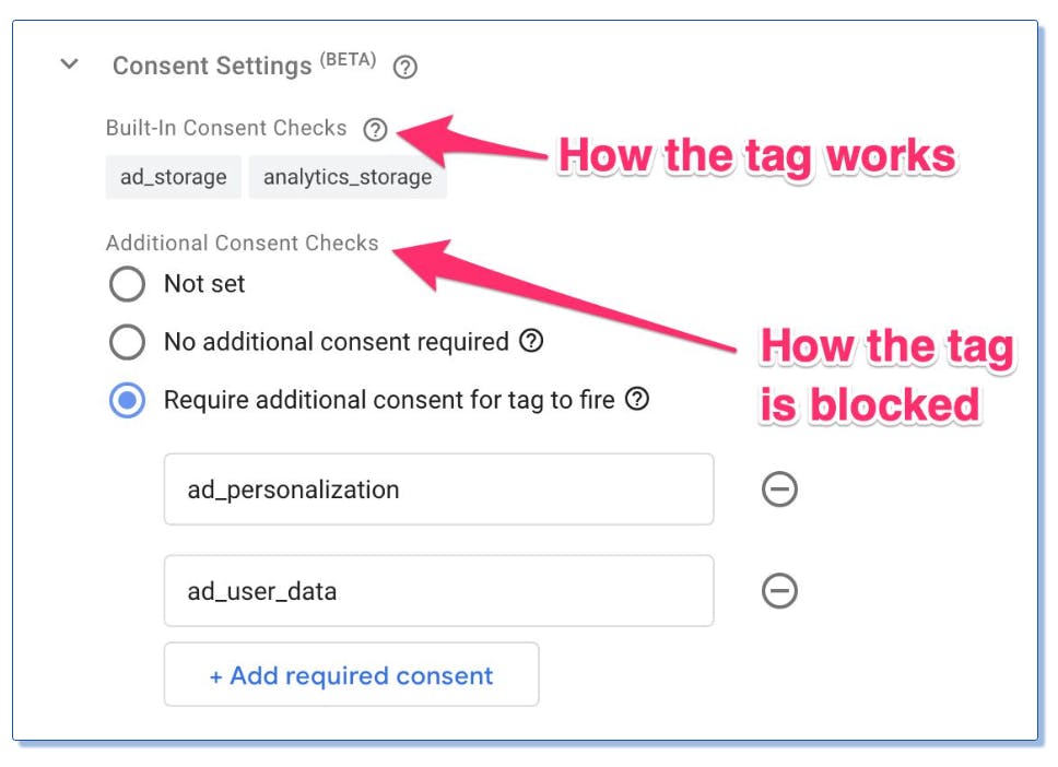  GTM Consent Settings For GTM Consent Mode.