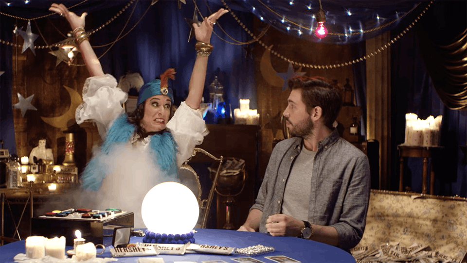 A fortune teller in a commercial for Hershey's edited by Will Cyr.