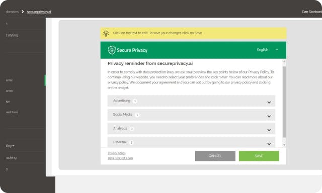 Preference Center dashboard