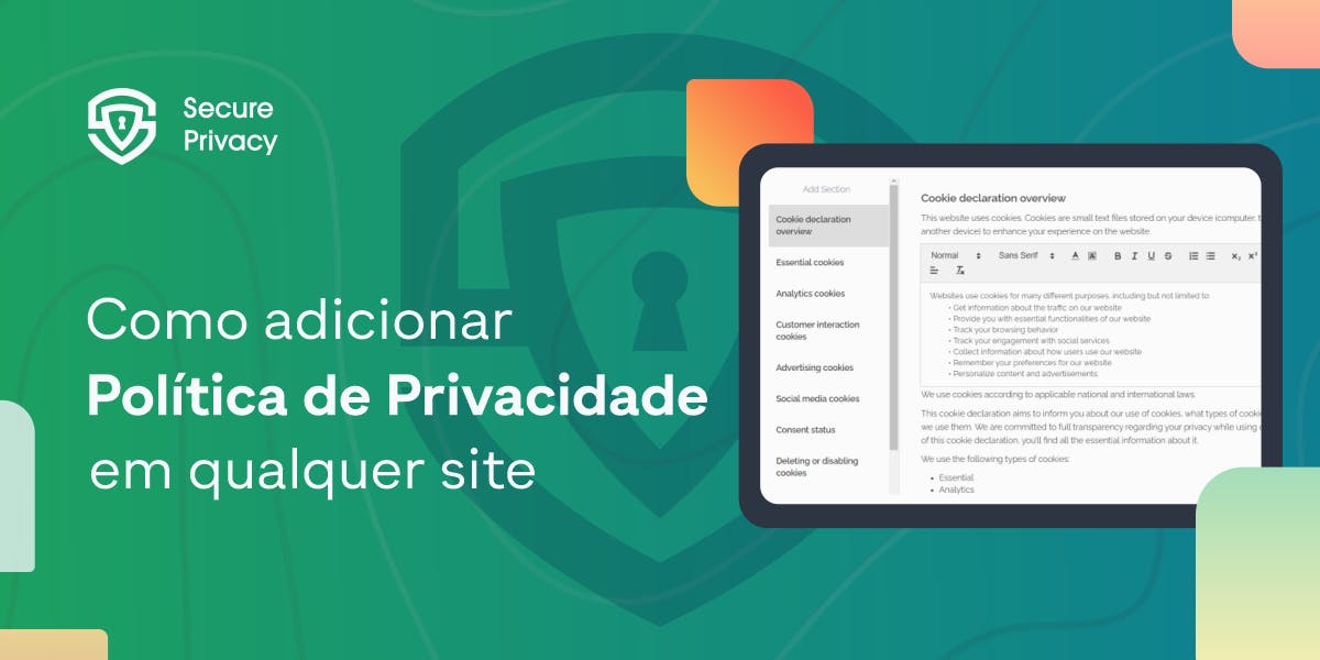 Como adicionar Política de Privacidade em qualquer site com Secure Privacy