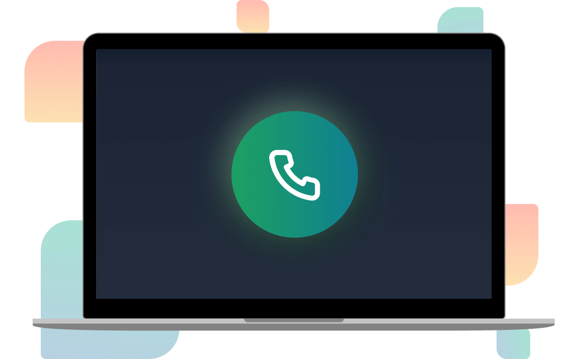 laptop with phone symbol