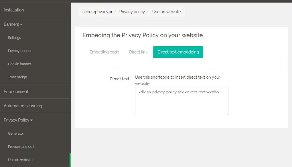 Privacy policy