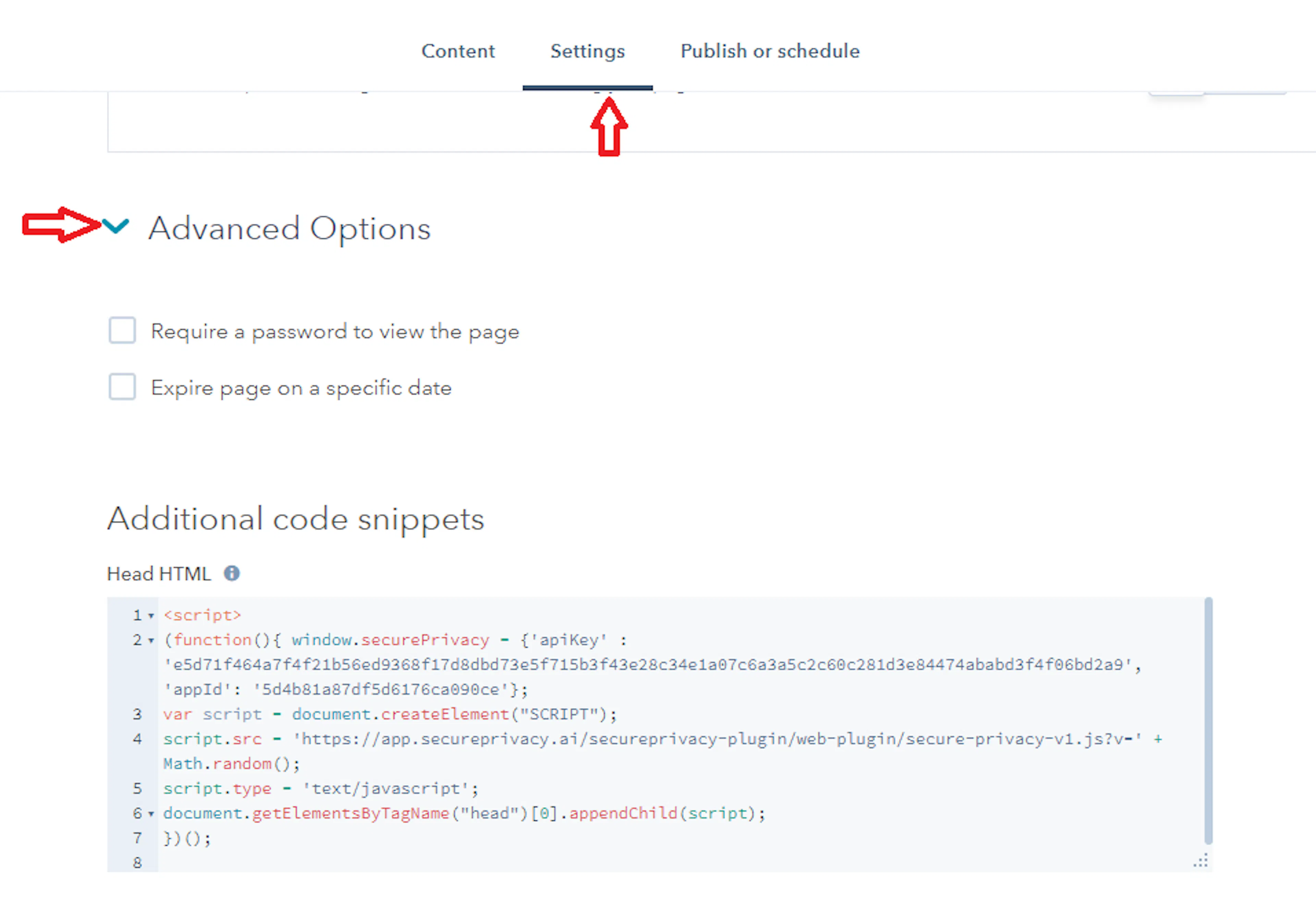 additional code snippets