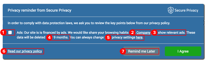 secure privacy banner example