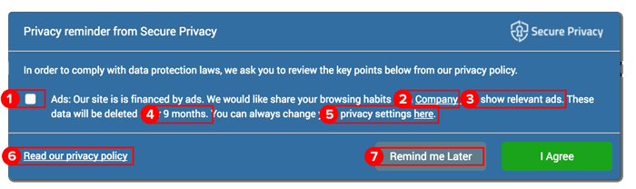 secure privacy banner example
