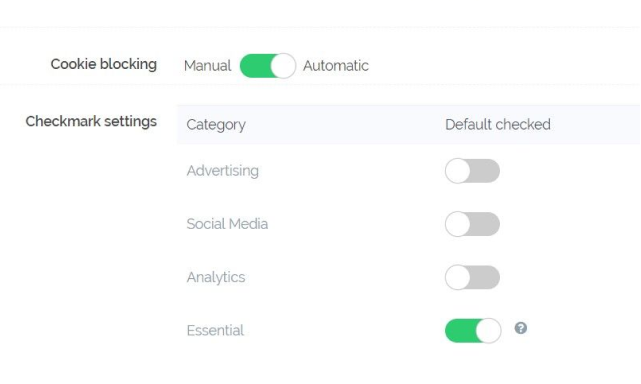 Automated Cookie Blocking feature