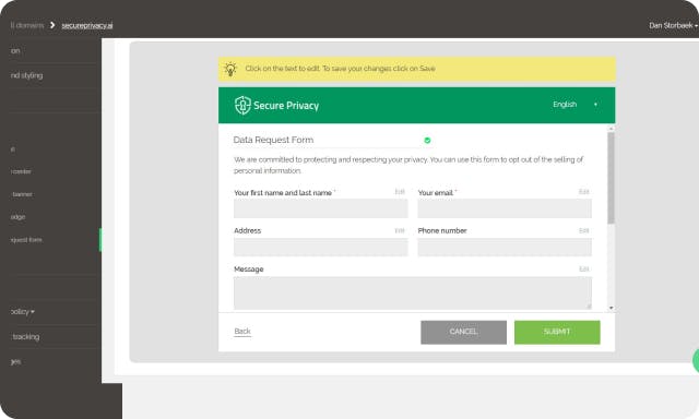 data request form