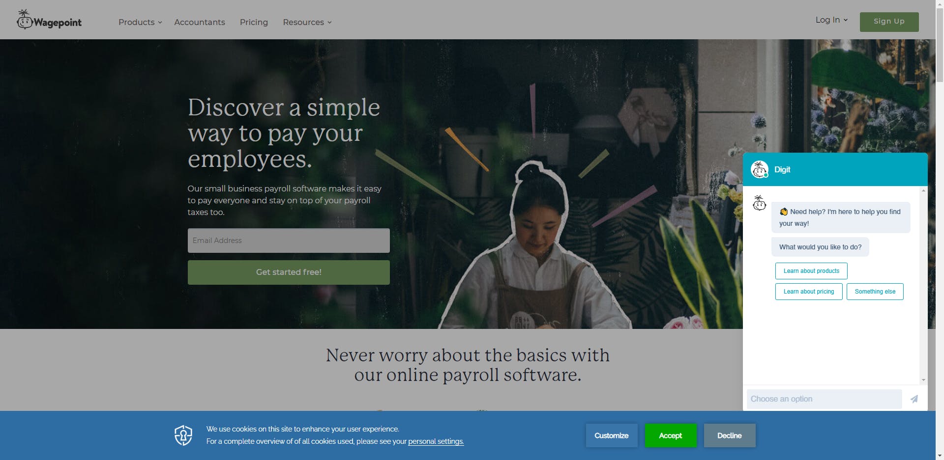 Wagepoint homepage