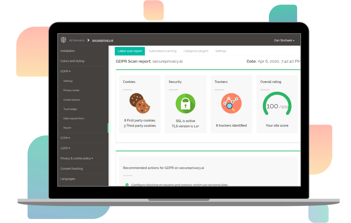 Secure Privacy dashboard