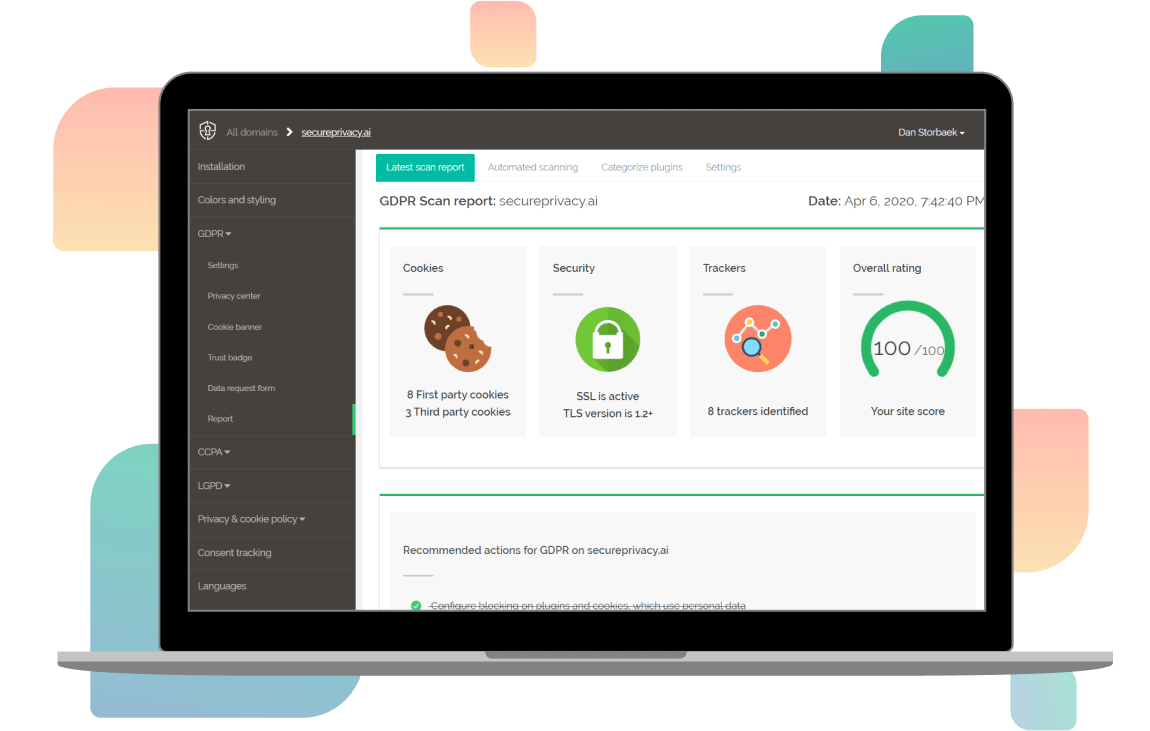 Secure privacy dashboard