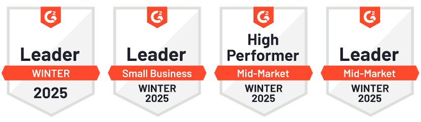 G2 badges for Winter 2025