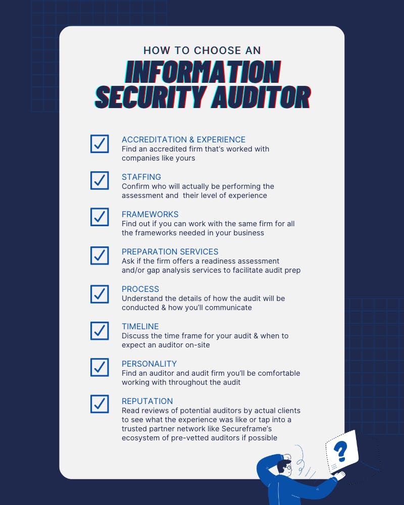 8 evaluation criteria for choosing an information security auditor