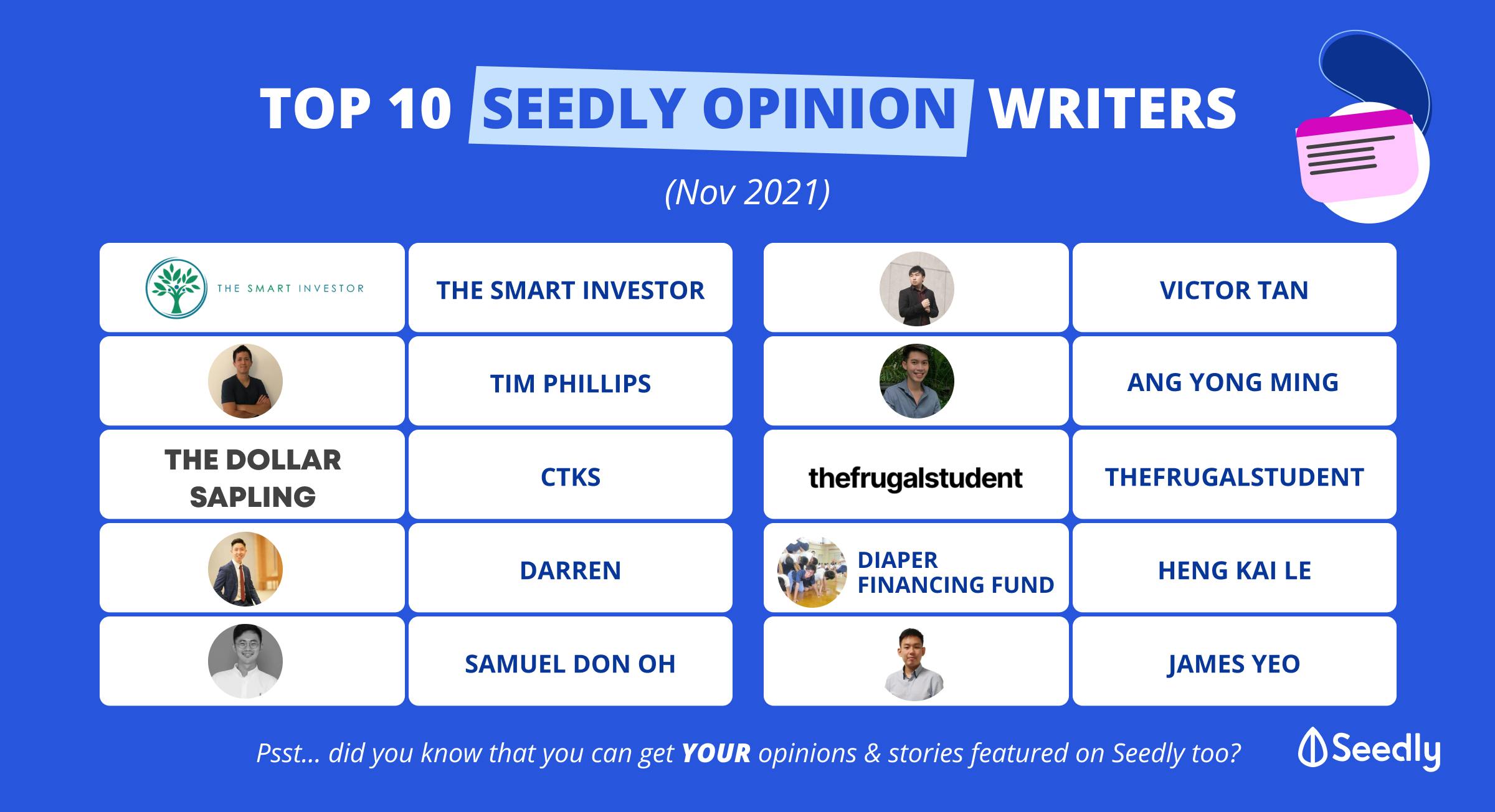 Seedly Opinion Writers
