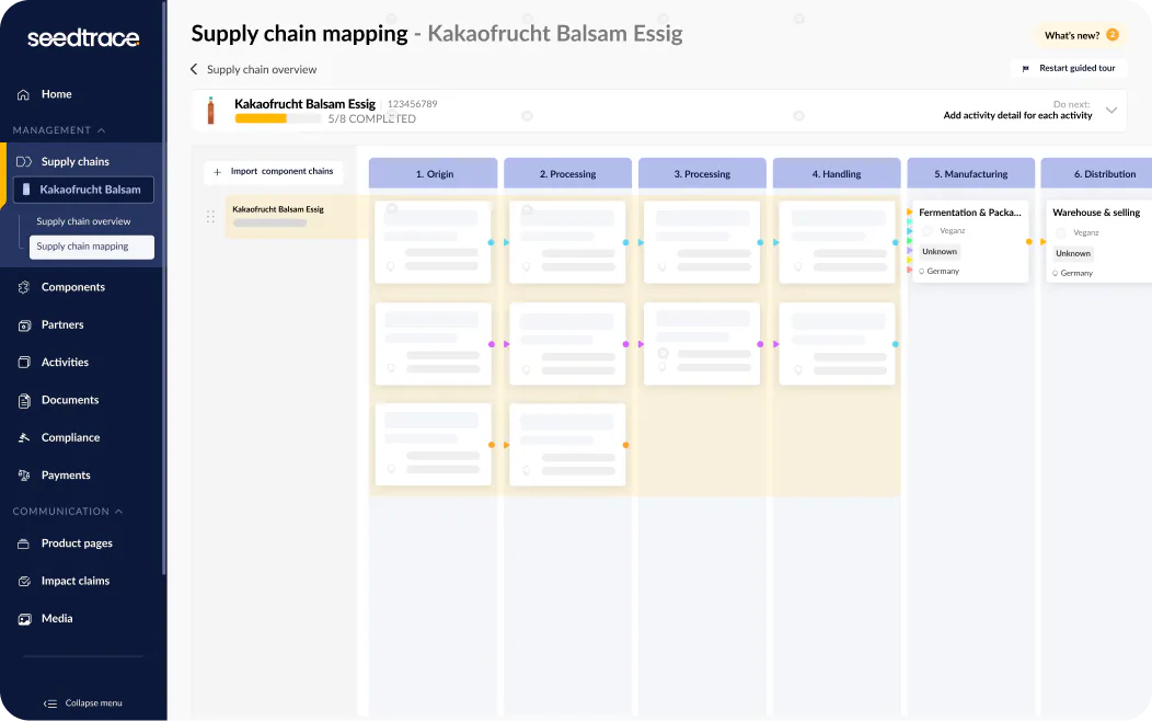 Supply Chain Mapping Platform Screen
