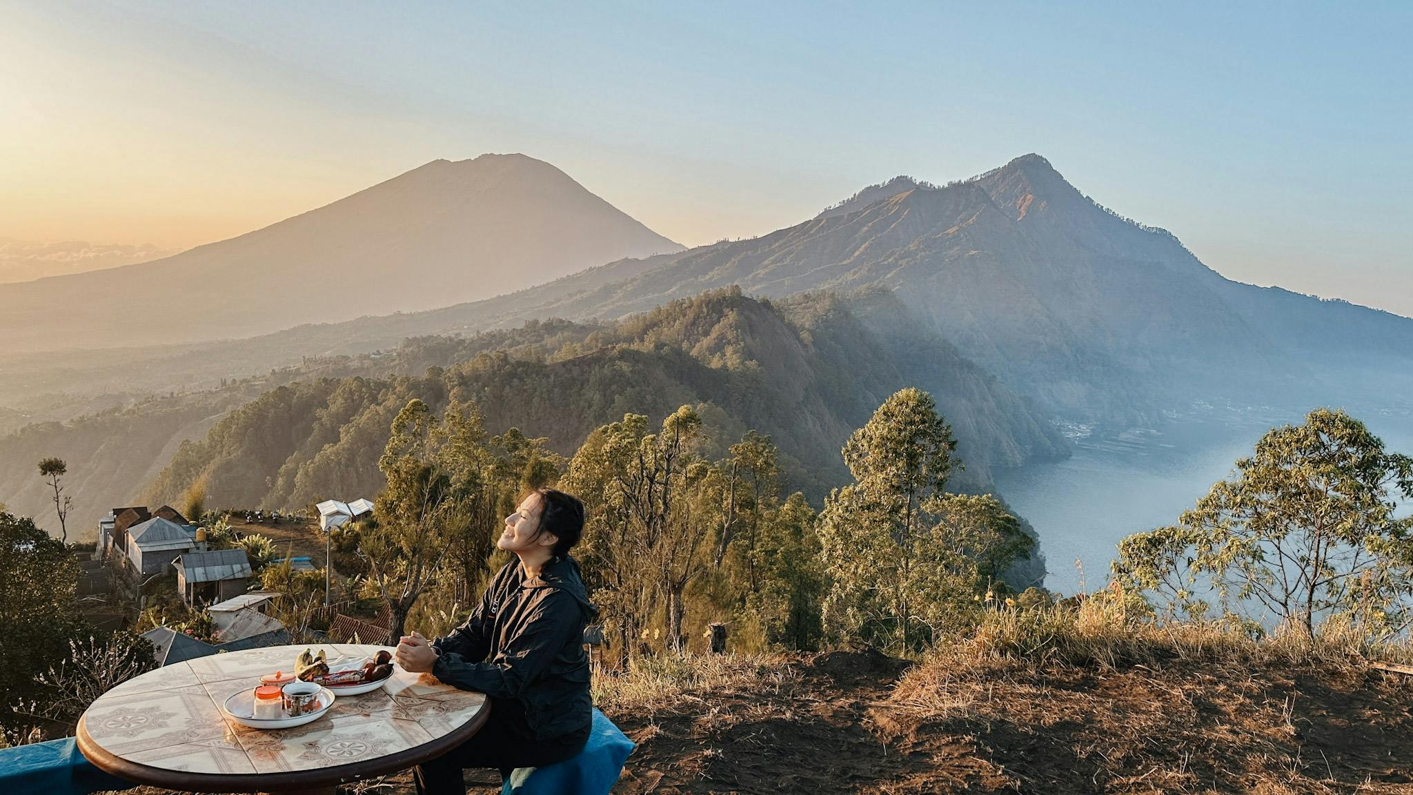 Enjoy breakfast at Batur volcano, with a fraction of the crowds.